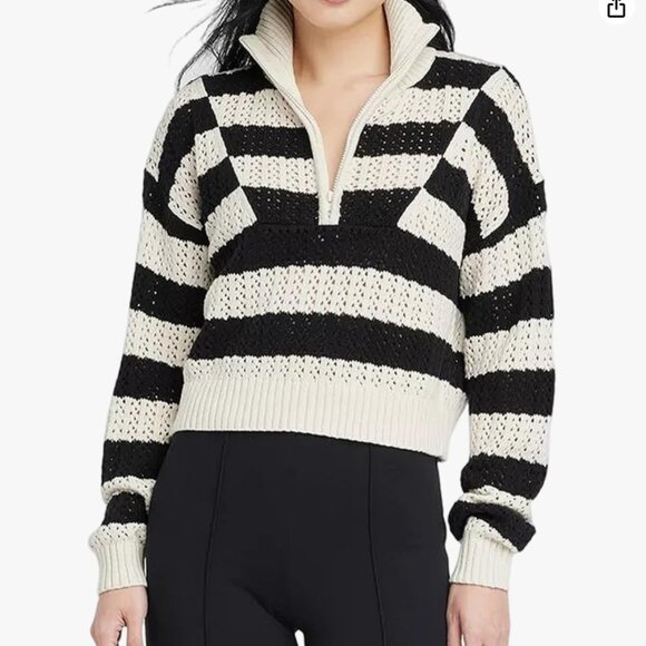 A New Day Women’s Quarter Zip Mock Turtleneck Pullover Sweater - Picture 1 of 6